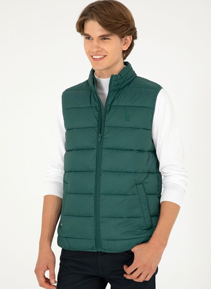 U.S. POLO ASSN. ERKEK DOKUMA YELEK G081GL010-000-1946066 KOYU YESİL - 54