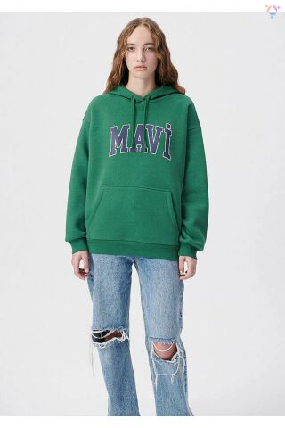 MAVİ KADIN MAVİ LOGO KAPÜŞONLU SWEATSHIRT Avcı Yeşi 1600361-71892