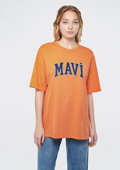 MAVİ KADIN MAVİ BASKILI TİŞÖRT Mock Orange 1600843-71407
