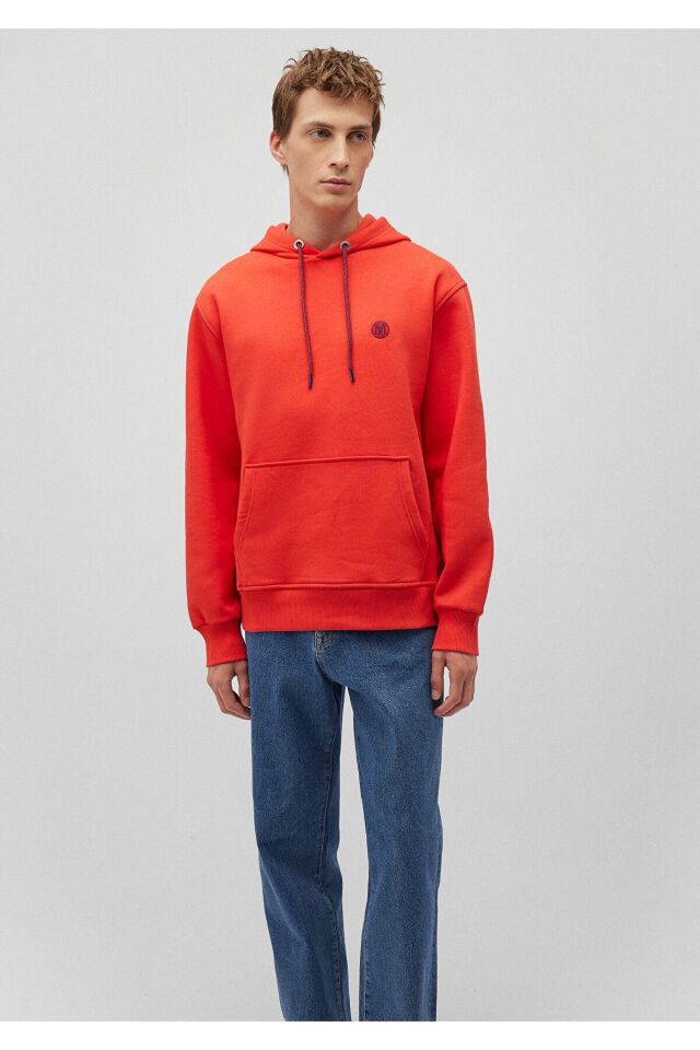 MAVİ ERKEK KAPÜŞONLU SWEATSHIRT Canlı Kırmızı 065809-70481