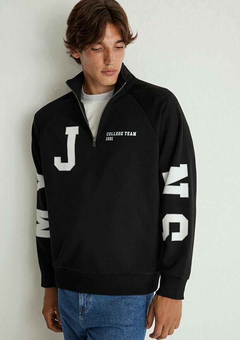 MAVİ ERKEK MVJNS YARIM FERMUARLI SWEATSHIRT Siyah 0S10165-900