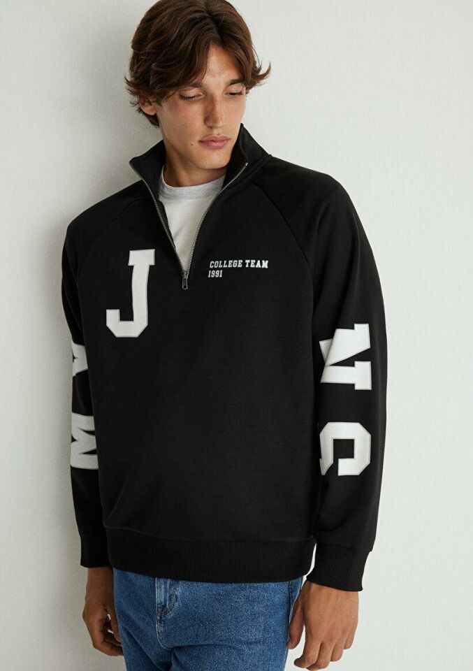 MAVİ ERKEK MVJNS YARIM FERMUARLI SWEATSHIRT Siyah 0S10165-900