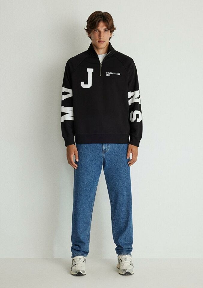 MAVİ ERKEK MVJNS YARIM FERMUARLI SWEATSHIRT Siyah 0S10165-900
