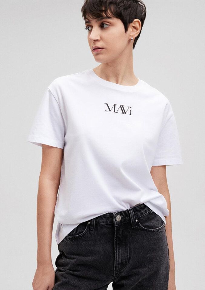 MAVİ KADIN MAVI LOGO TSHIRT Beyaz 1611594-620