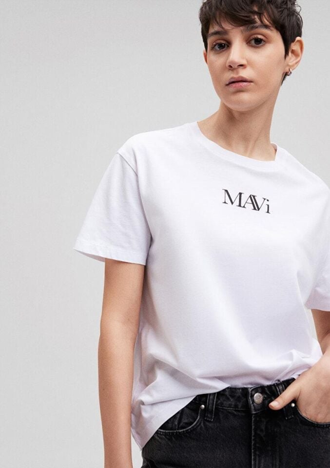 MAVİ KADIN MAVI LOGO TSHIRT Beyaz 1611594-620