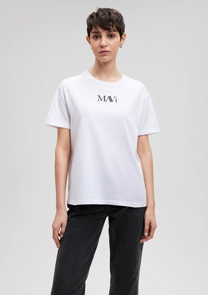 MAVİ KADIN MAVI LOGO TSHIRT Beyaz 1611594-620