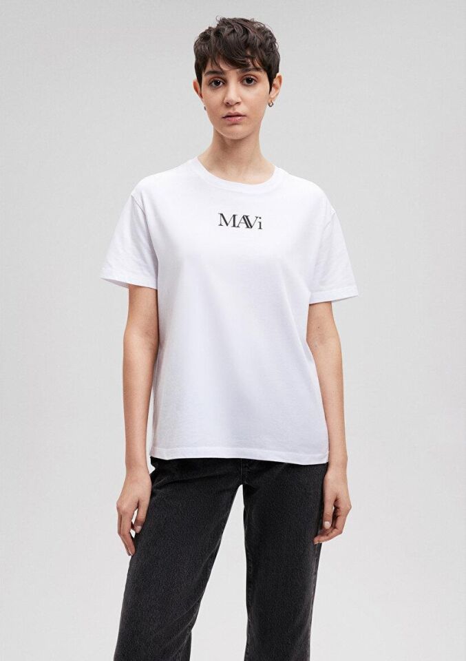 MAVİ KADIN MAVI LOGO TSHIRT Beyaz 1611594-620