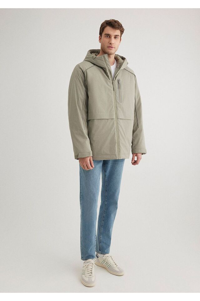 MAVİ ERKEK KAPÜŞONLU CEKET Soluk Haki 0110560-71818