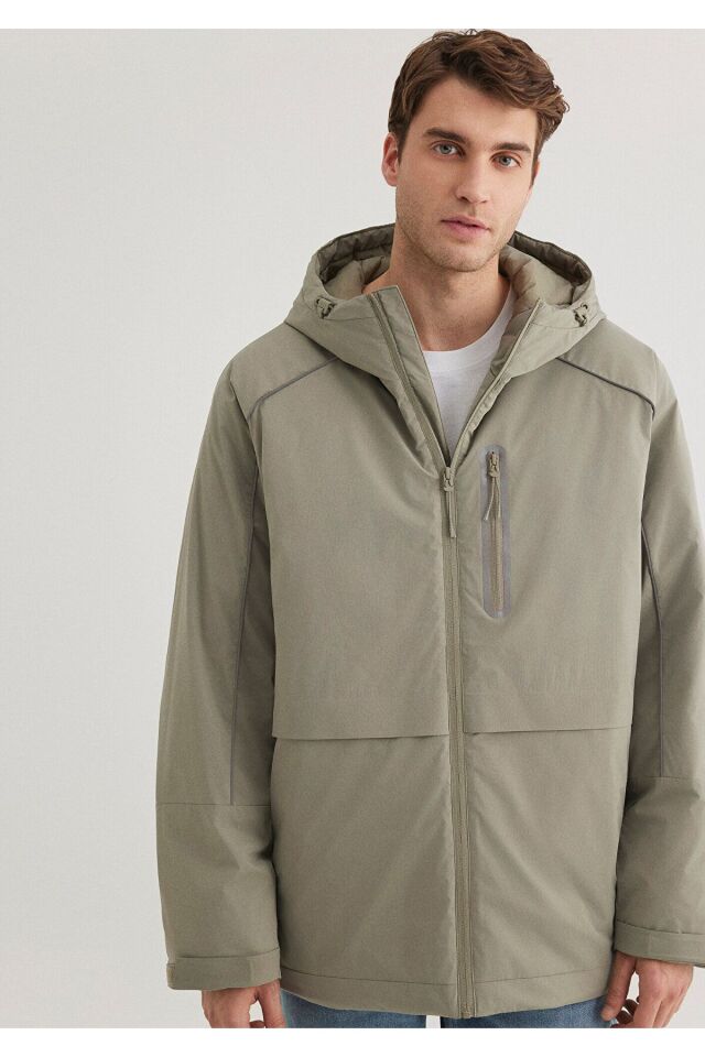 MAVİ ERKEK KAPÜŞONLU CEKET Soluk Haki 0110560-71818