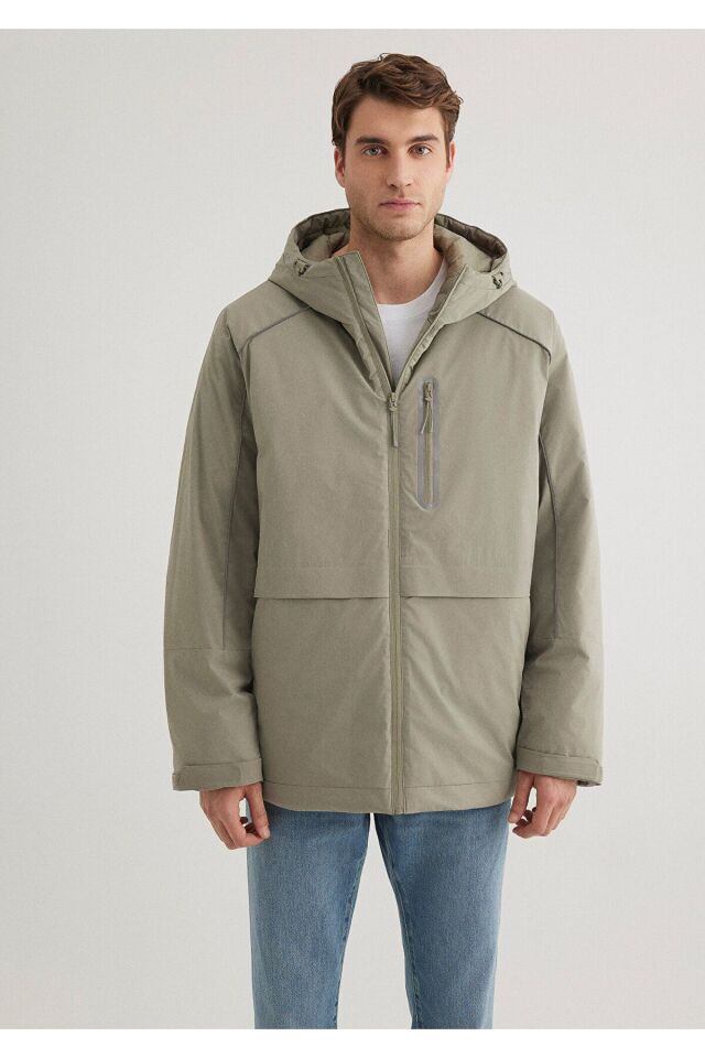 MAVİ ERKEK KAPÜŞONLU CEKET Soluk Haki 0110560-71818