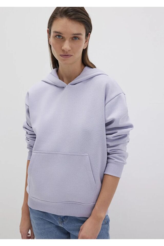 MAVİ KADIN KAPİŞONLU SWEATSHIRT Languid Lavender 167299-70531