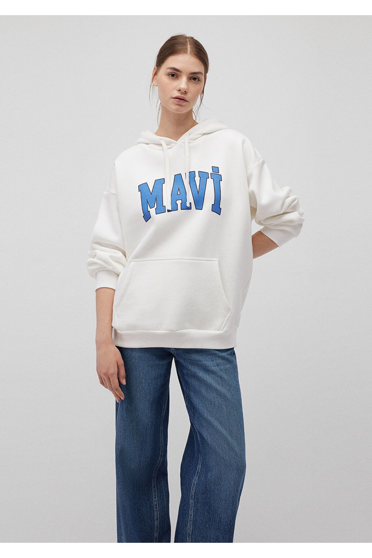 MAVİ KADIN MAVİ LOGO KAPÜŞONLU SWEATSHIRT Kırık Bey 1600361-81964