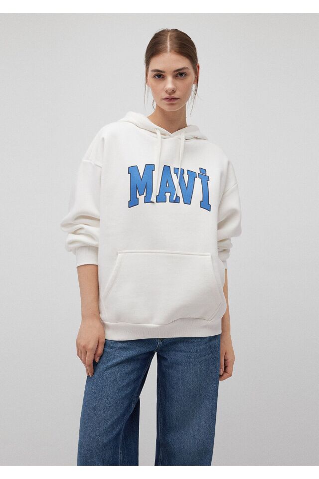 MAVİ KADIN MAVİ LOGO KAPÜŞONLU SWEATSHIRT Kırık Bey 1600361-81964