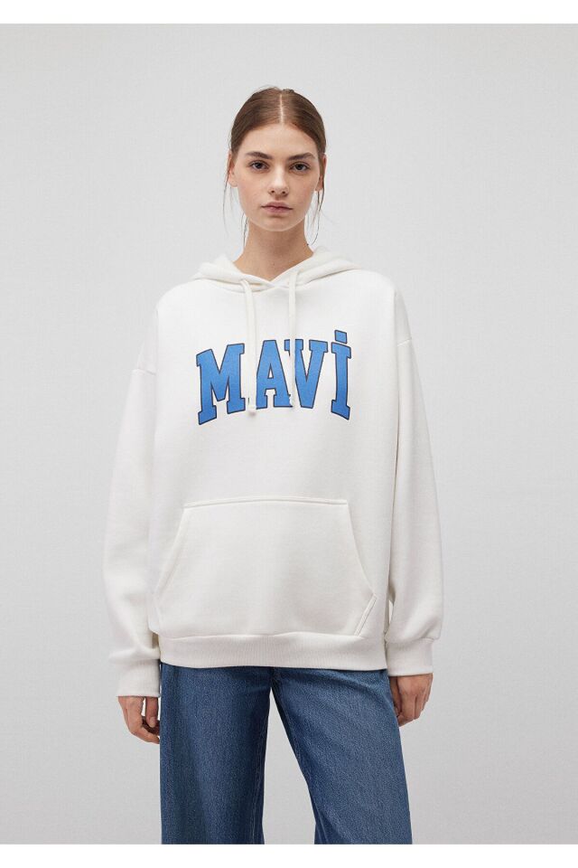 MAVİ KADIN MAVİ LOGO KAPÜŞONLU SWEATSHIRT Kırık Bey 1600361-81964