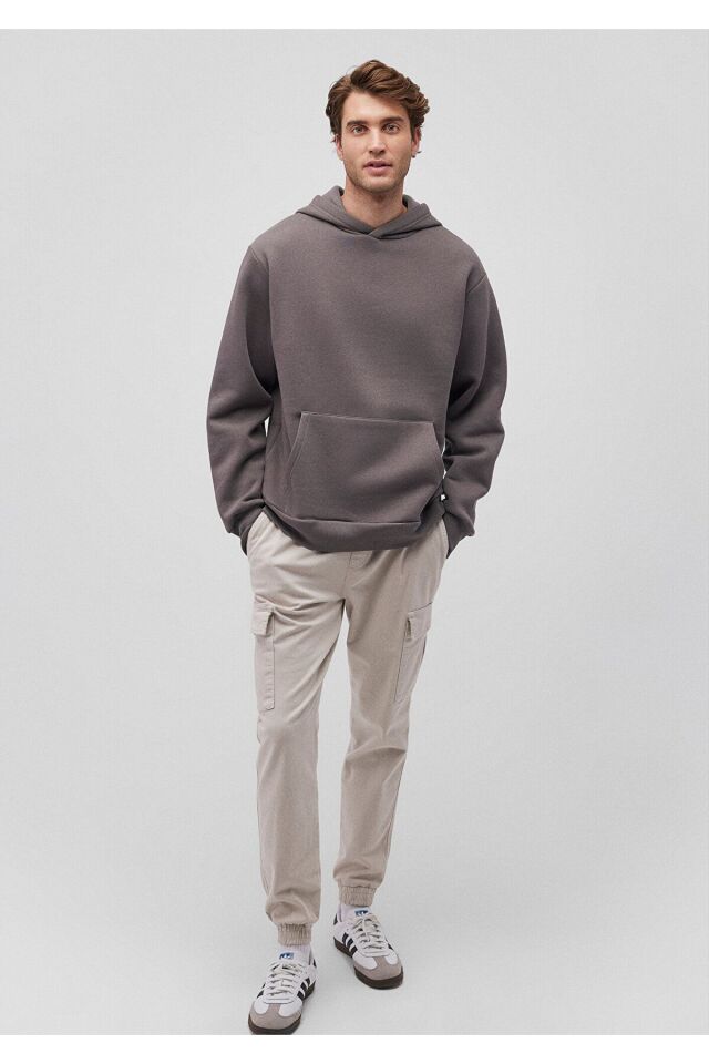 MAVİ ERKEK KAPÜŞONLU SWEATSHIRT Gri 0S10275-70096