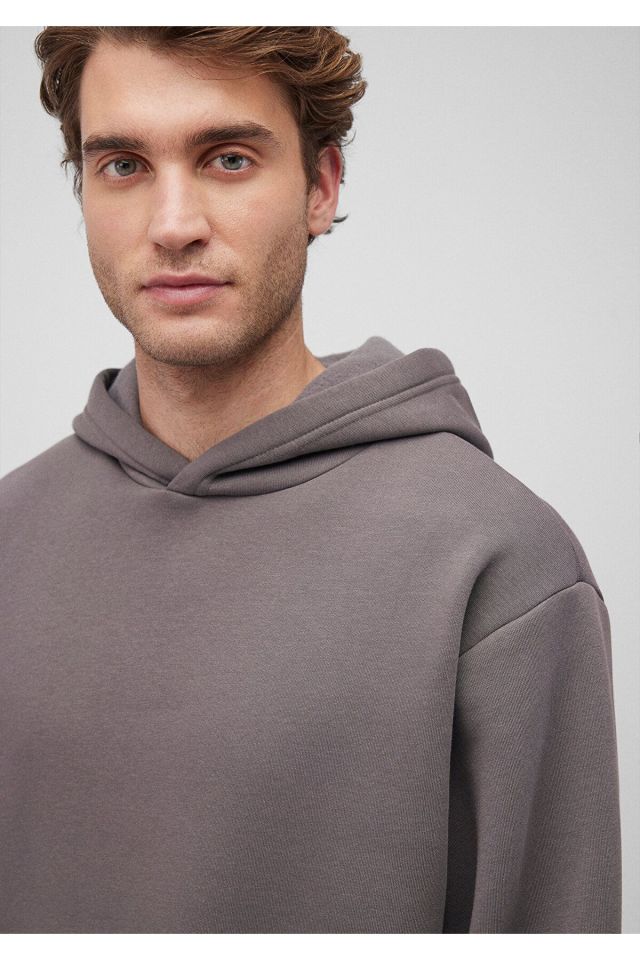 MAVİ ERKEK KAPÜŞONLU SWEATSHIRT Gri 0S10275-70096