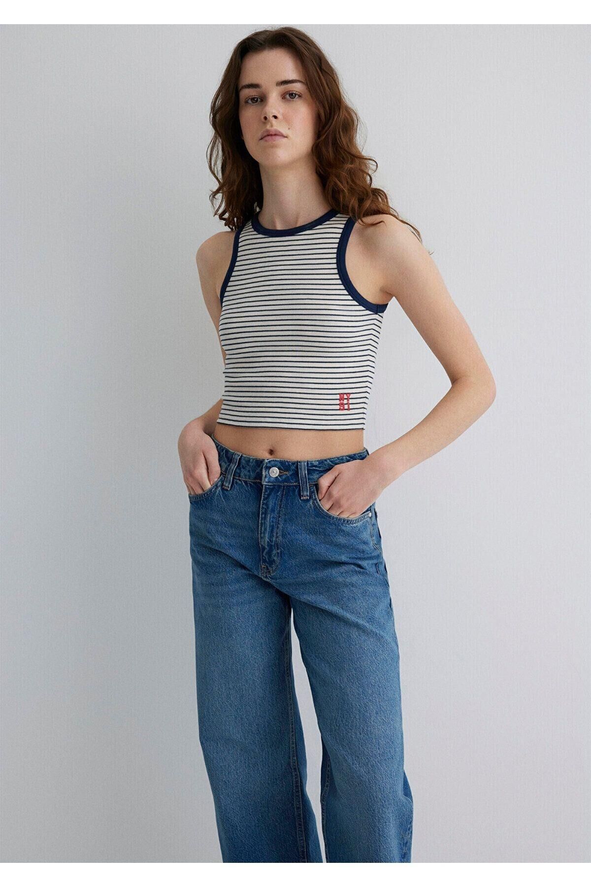 MAVİ KADIN ASKILI MODELLİ PENYE Outher Space Stripe 1613089-89811