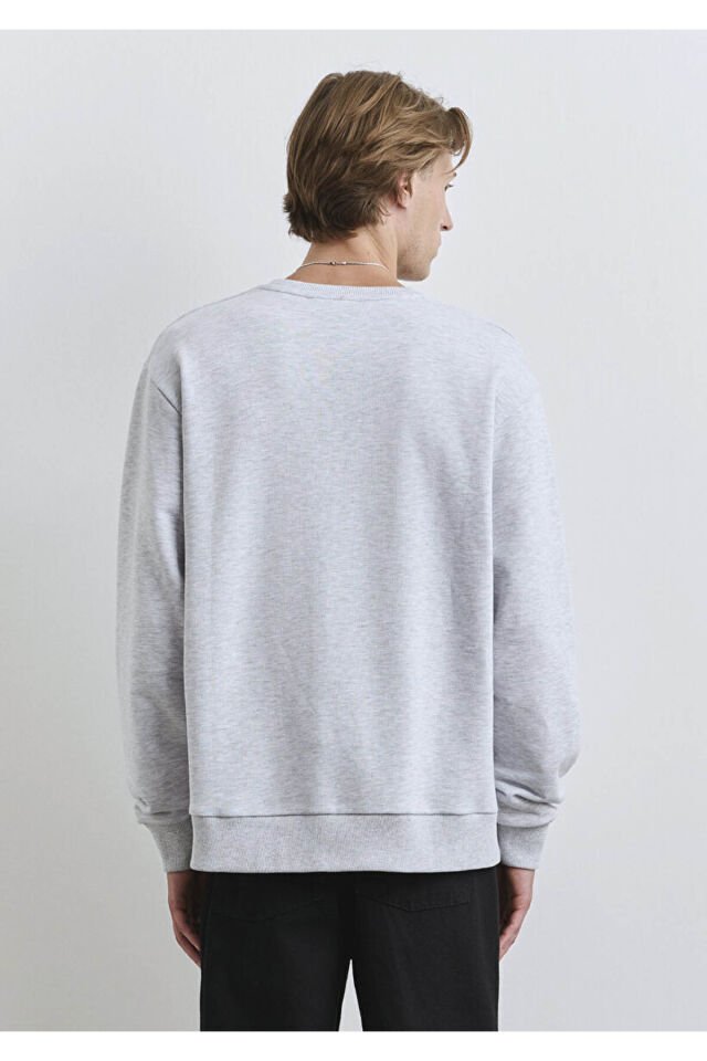 MAVİ ERKEK MAVİ BASKILI SWEATSHIRT Kar Melanj 0S10389-82498