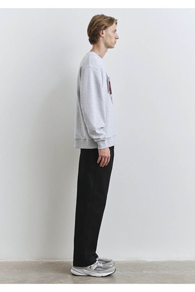 MAVİ ERKEK MAVİ BASKILI SWEATSHIRT Kar Melanj 0S10389-82498