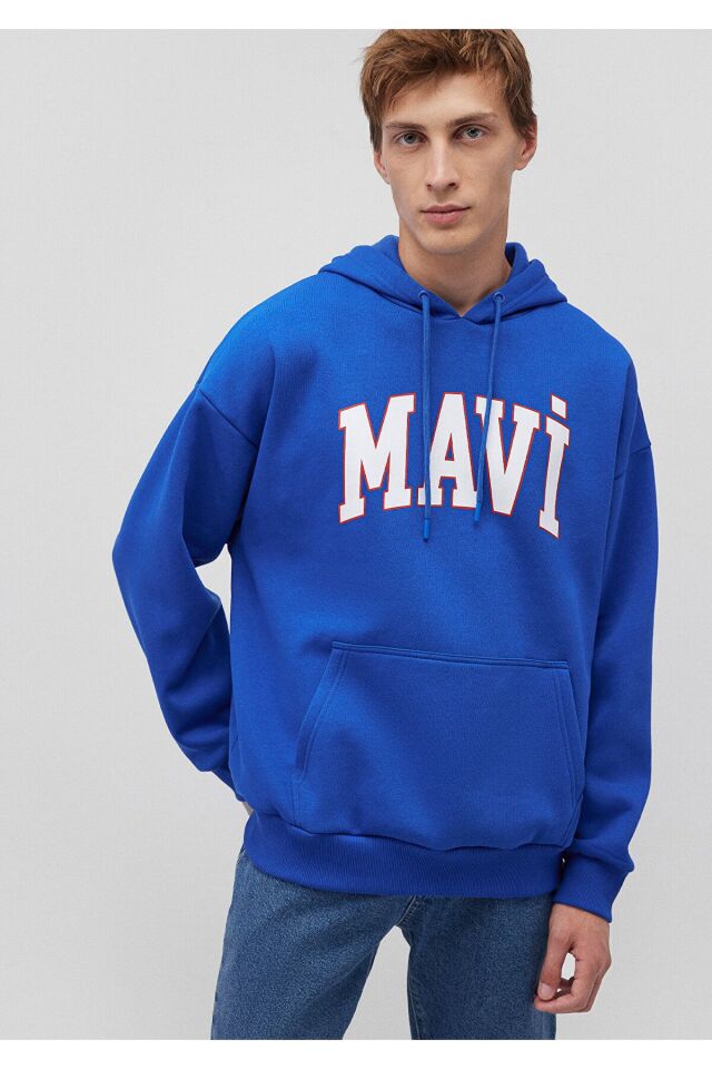 MAVİ ERKEK MAVİ BASKILI SWEATSHIRT Saks Mavi 067149-70896