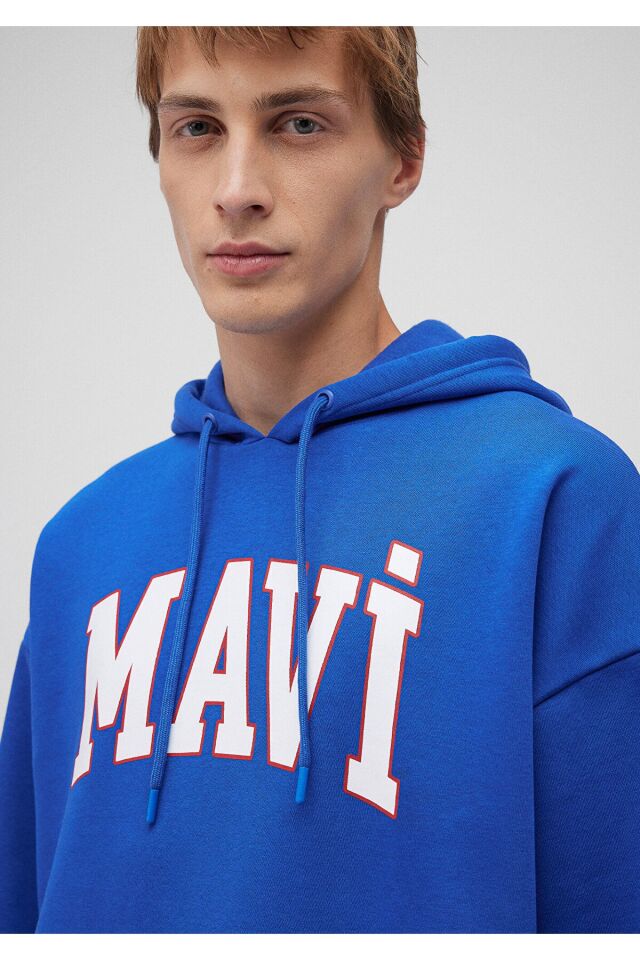 MAVİ ERKEK MAVİ BASKILI SWEATSHIRT Saks Mavi 067149-70896