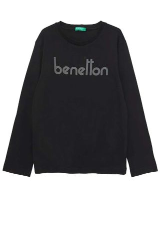 BENETTON ERKEK ÇOCUK E SMU UK_BENETTON YAZILI T-SHİRT 222A3096C10CJ SİYAH - 6-7