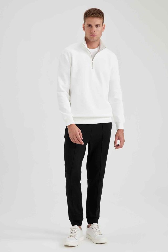 DEFACTO ERKEK COMFORT FİT FERMUARLI DİK YAKA SWEATSHİRT X7405AZ
