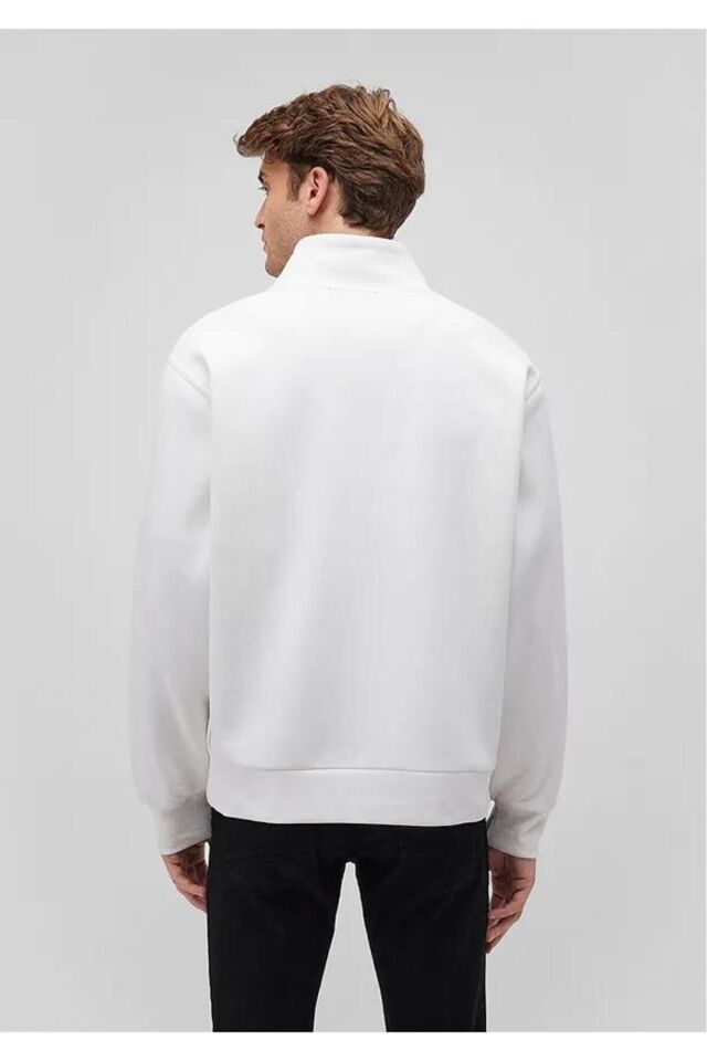 MAVİ ERKEK BİSİKLET YAKA SWEATSHIRT  Kırık Beyaz 0S10378-70057