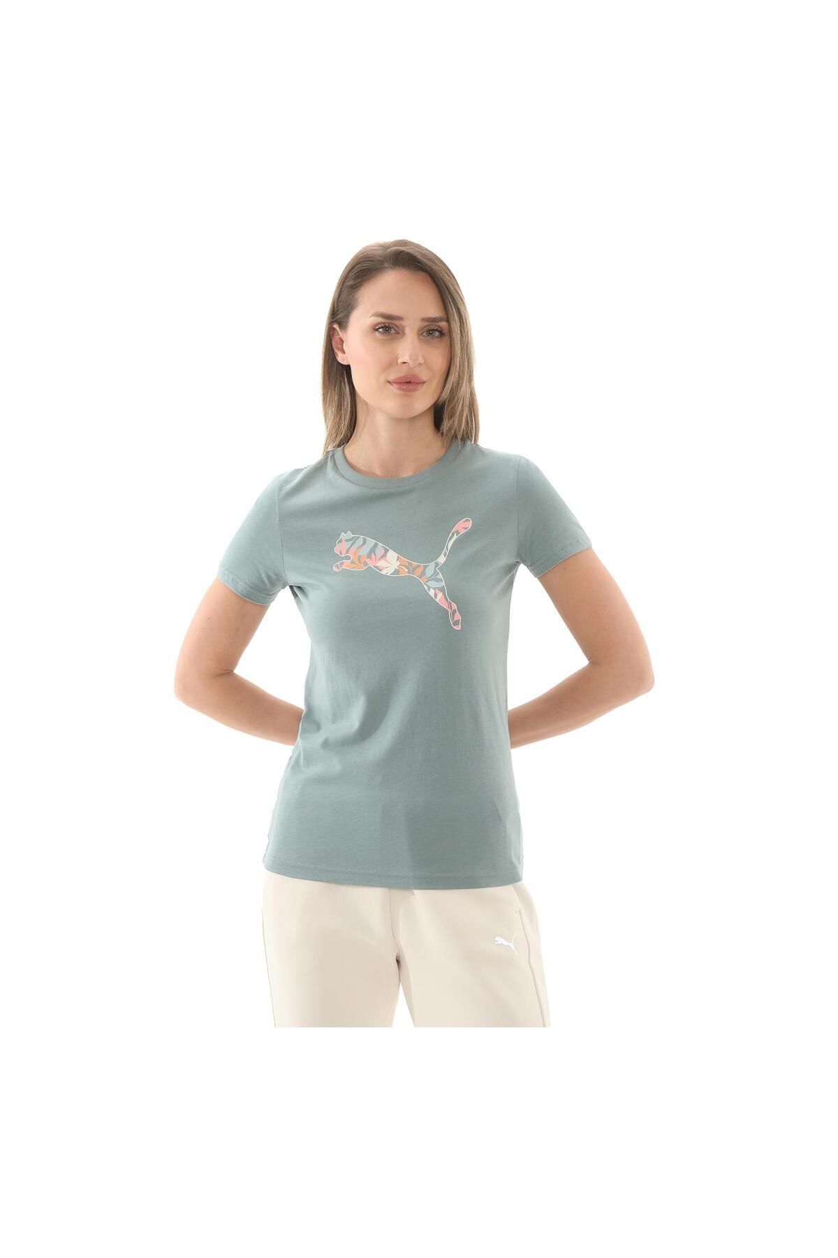 PUMA KADIN GRAPHICS FLORAL CAT LOGO TEE TİŞÖRT 68508130
