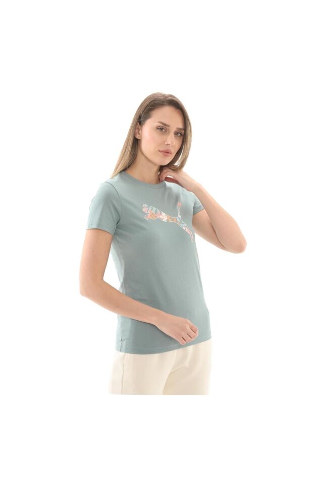 PUMA KADIN GRAPHICS FLORAL CAT LOGO TEE TİŞÖRT 68508130