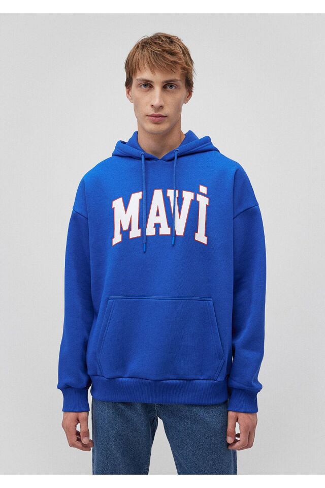 MAVİ ERKEK MAVİ BASKILI SWEATSHIRT Saks Mavi 067149-70896 MAVİ - XS