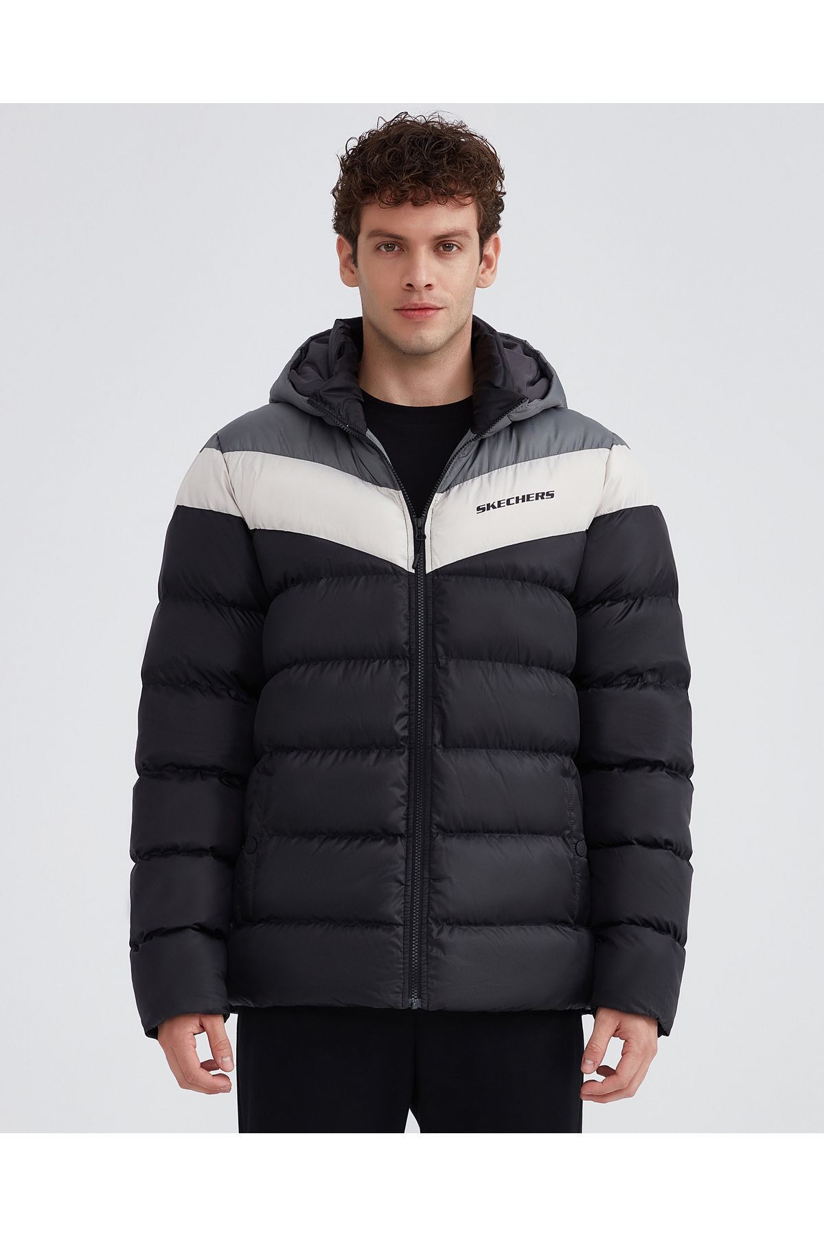 SKECHERS ERKEK ŞİŞME MONT M OUTERWEAR COLORBLOCK PADDED JACKET S222069-001