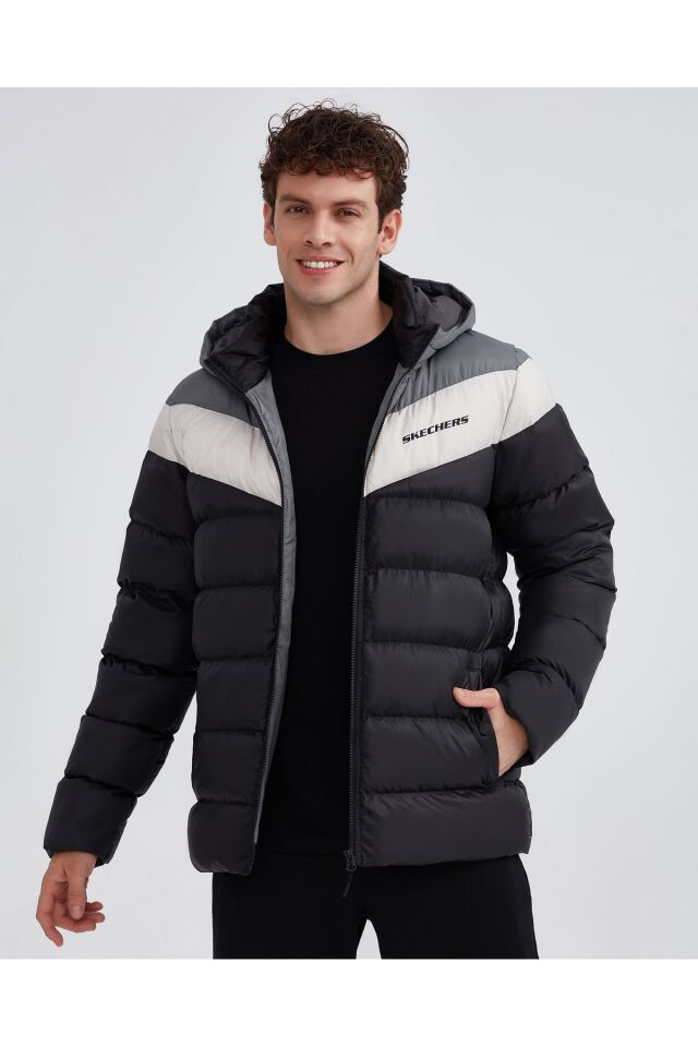 SKECHERS ERKEK ŞİŞME MONT M OUTERWEAR COLORBLOCK PADDED JACKET S222069-001