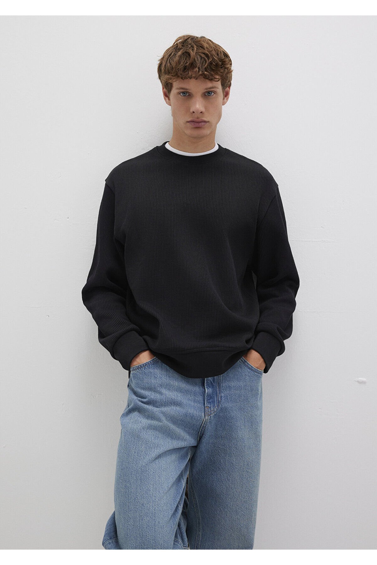 MAVİ ERKEK BİSİKLET YAKA SWEATSHIRT  Siyah 0S10407-900