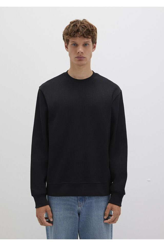 MAVİ ERKEK BİSİKLET YAKA SWEATSHIRT  Siyah 0S10407-900