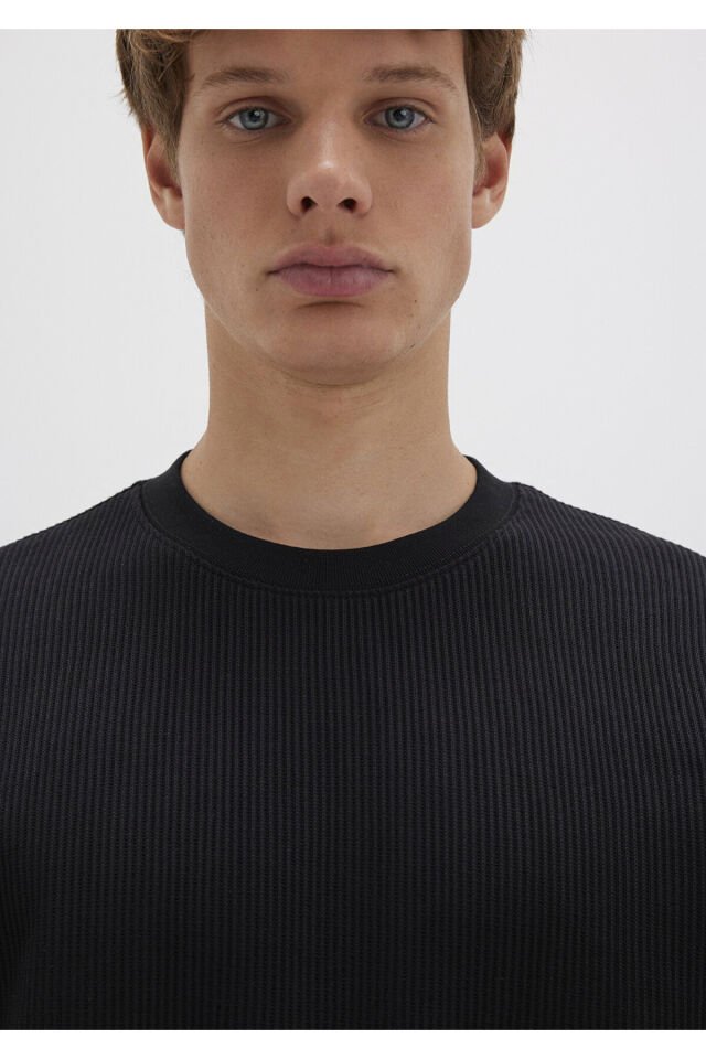 MAVİ ERKEK BİSİKLET YAKA SWEATSHIRT  Siyah 0S10407-900
