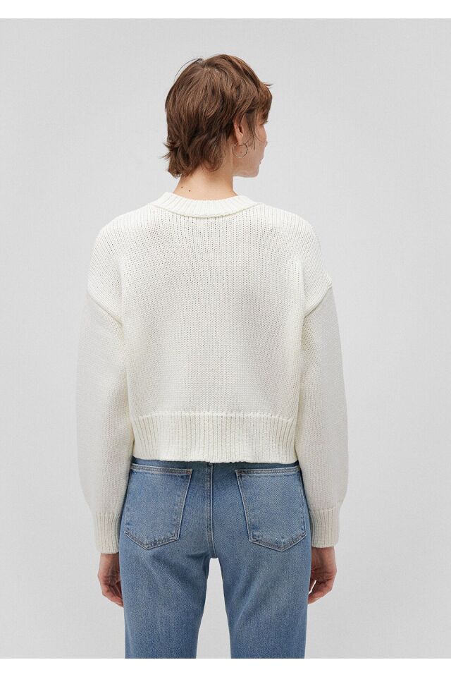 MAVİ KADIN BISIKLET YAKA KAZAK Kırık Beyaz 1710515-70057