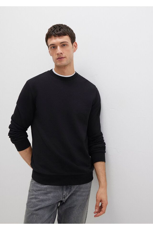 MAVİ ERKEK BİSİKLET YAKA SWEATSHIRT  Siyah 0S10457-900