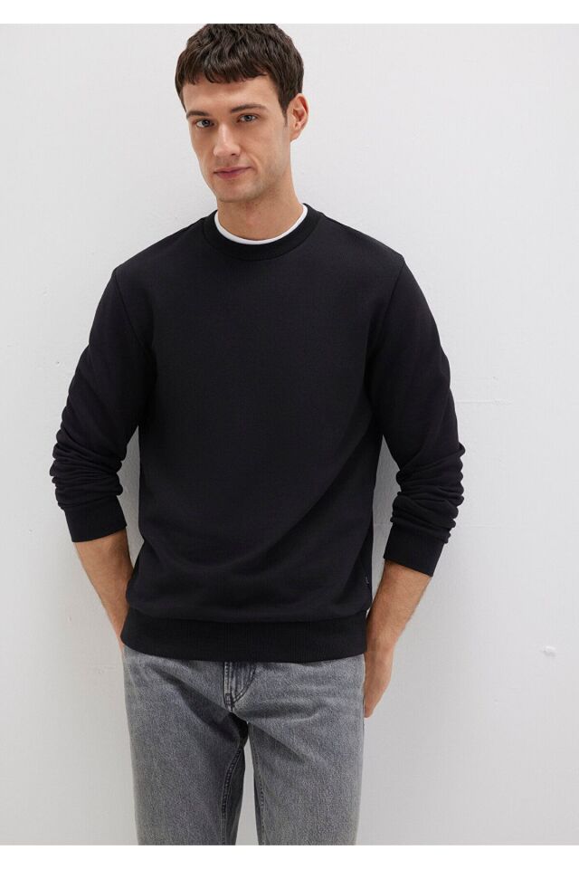 MAVİ ERKEK BİSİKLET YAKA SWEATSHIRT  Siyah 0S10457-900