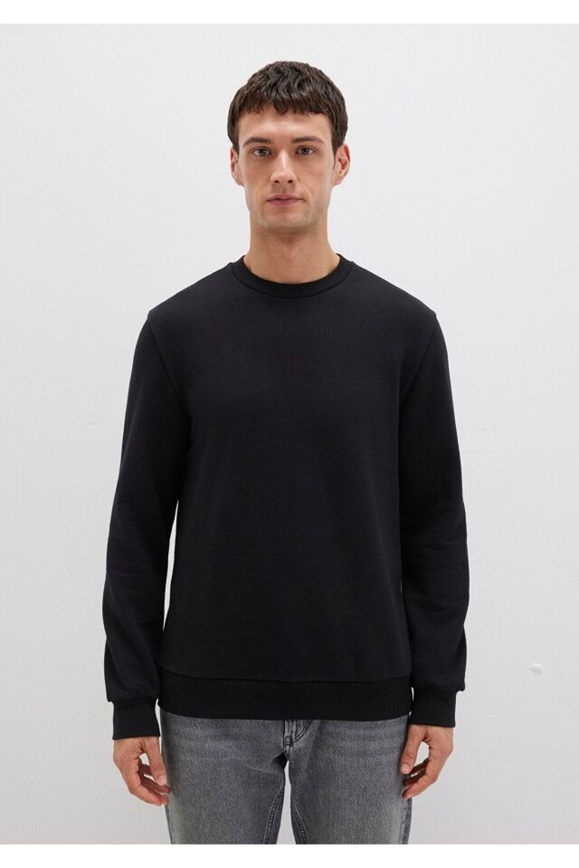 MAVİ ERKEK BİSİKLET YAKA SWEATSHIRT  Siyah 0S10457-900