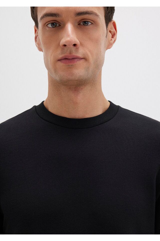 MAVİ ERKEK BİSİKLET YAKA SWEATSHIRT  Siyah 0S10457-900