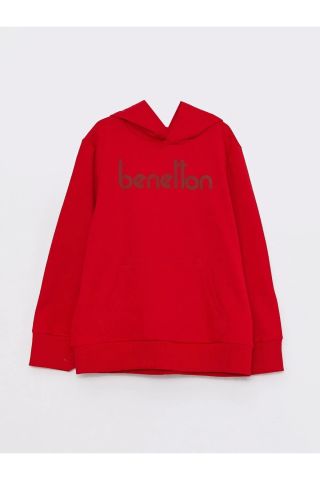BENETTON ERKEK ÇOCUK E SMU UK_BENETTON YAZILI KAPŞONLU SWEATSHİRT 222A3BC1C202J
