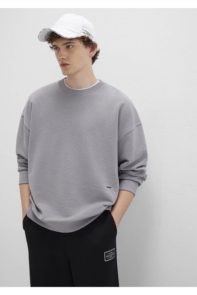 MAVİ ERKEK BİSİKLET YAKA SWEATSHIRT  Frost Gray 0S10404-70076