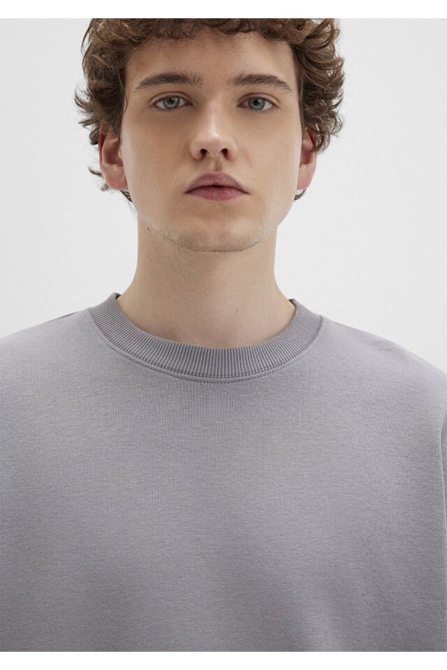 MAVİ ERKEK BİSİKLET YAKA SWEATSHIRT  Frost Gray 0S10404-70076