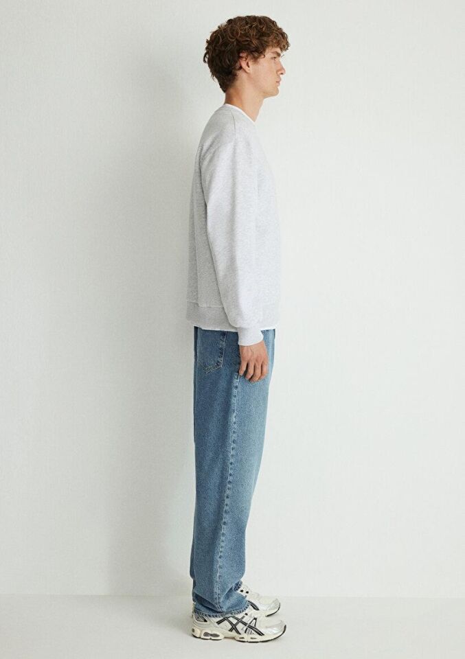 MAVİ ERKEK MAVİ BASKILI SWEATSHIRT Kar Gri MelanJ 0611716-85438