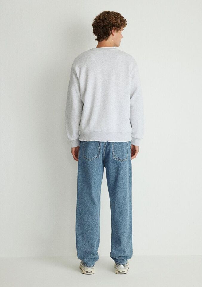 MAVİ ERKEK MAVİ BASKILI SWEATSHIRT Kar Gri MelanJ 0611716-85438