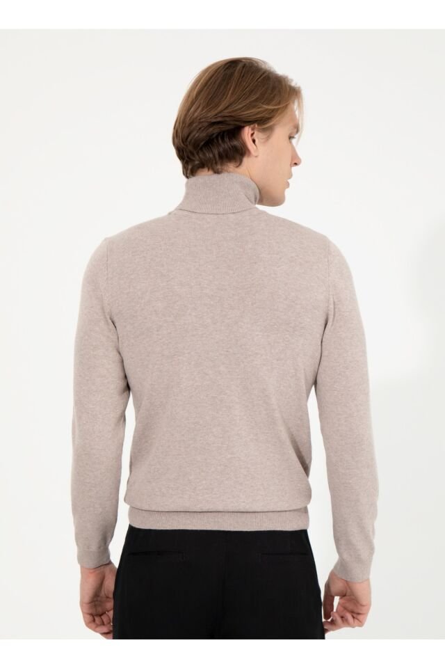 US POLO ASSN ERKEK TRİKO KAZAK G081SZ0TK Vizon Melanj - S