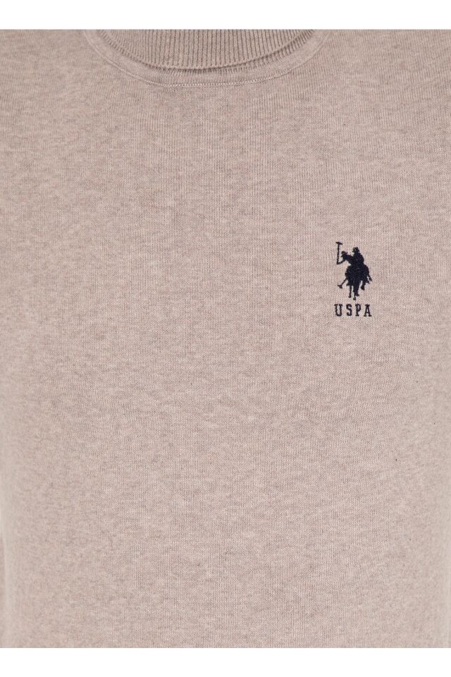 US POLO ASSN ERKEK TRİKO KAZAK G081SZ0TK Vizon Melanj - S