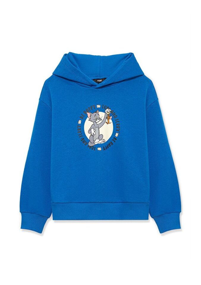 MAVİ ÇOCUK TOM & JERRY BASKILI KAPÜŞONLU SWEATSHIRT 6S10030-70910