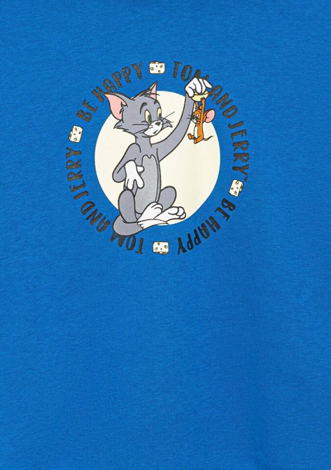 MAVİ ÇOCUK TOM & JERRY BASKILI KAPÜŞONLU SWEATSHIRT 6S10030-70910